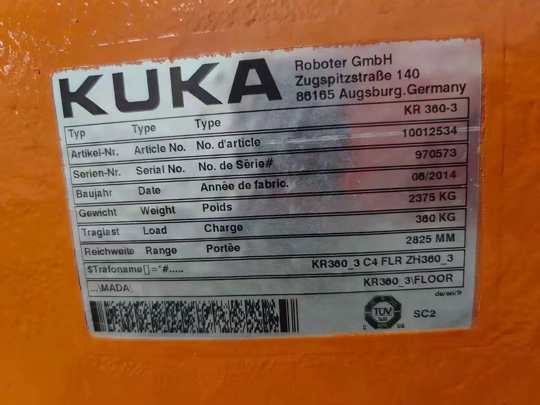 製造を最大化するために,使用された KUKA ロボット KR360-3 と KRC4 コントローラー ARC 部品の溶接組成 積載と卸載 切断ロボット