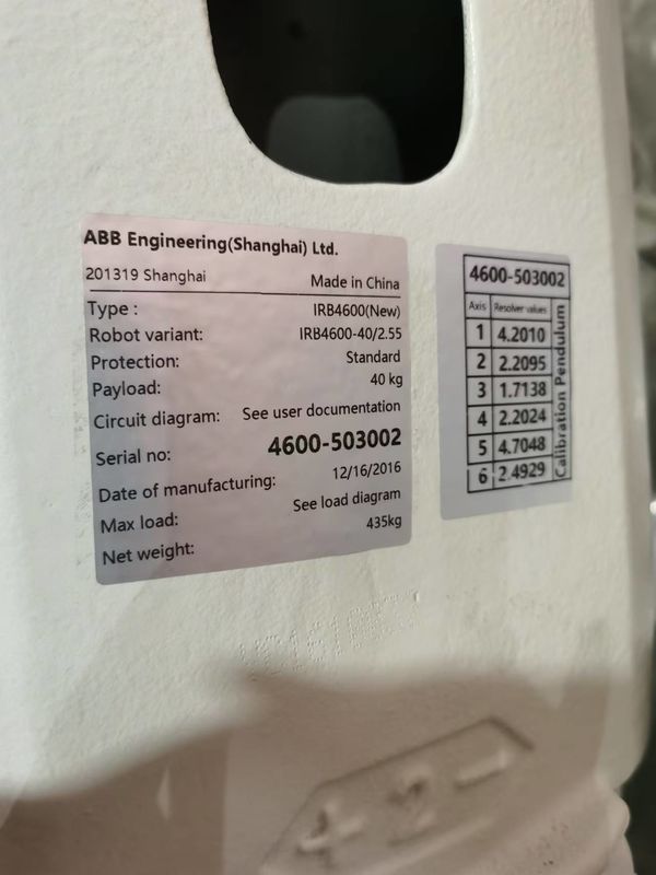 IP 67 保護 ABB ロボット IRB 4600-40/2.55 正確で一貫した検査 6軸ロボットアームで40kg