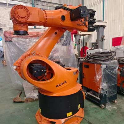 製造を最大化するために,使用された KUKA ロボット KR360-3 と KRC4 コントローラー ARC 部品の溶接組成 積載と卸載 切断ロボット